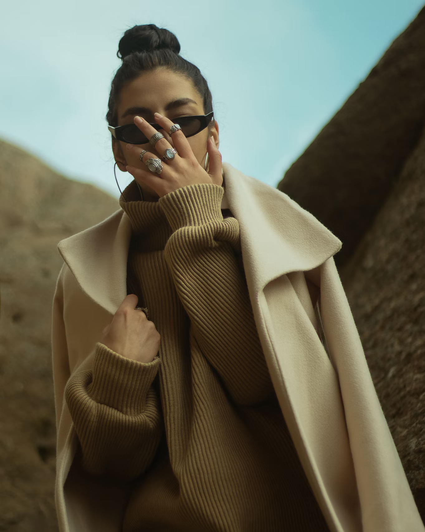 A model wearing a Chic Monochrome Blazer